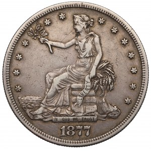 USA, Obchodný dolár 1877, San Francisco