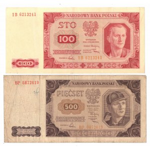 PRL, Zestaw banknotów z rocznika 1948