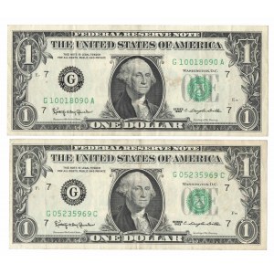 USA, Zestaw 2 x 1 dolar 1963