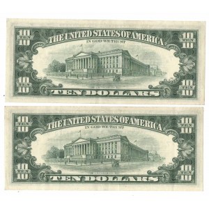 USA, Set of 2 x $10 1977