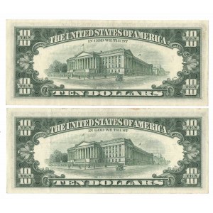 USA, Set of 2 x $10 1977