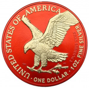 USA, Dollar 2021 - pozlátená strieborná unca