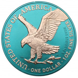 USA, Dolar 2021 - uncja srebra platerowana złotem