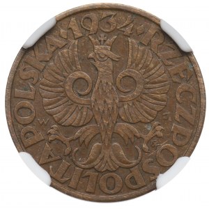 II Republic of Poland, 5 groschen 1934 - NGC AU55 BN