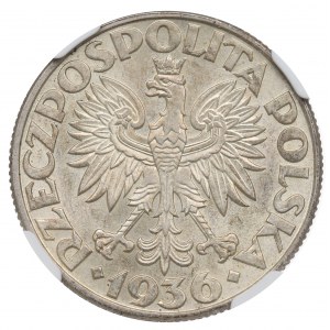 II Republic of Poland, 2 zlote 1936, Ship - NGC MS62