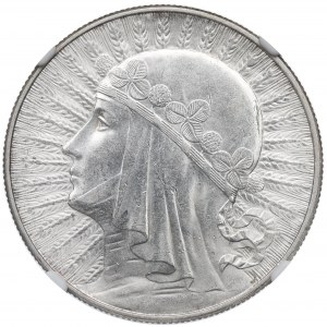 II Republic of Poland, 10 zlotych 1932, Women's Head - NGC MS62