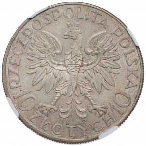 II RP, 10 złotych 1932 ZZM Głowa Kobiety - NGC MS62
