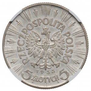 II RP, 5 złotych 1935 Piłsudski - NGC MS62