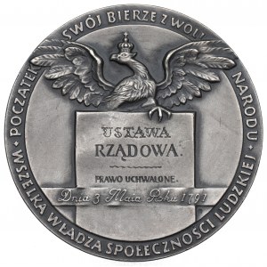 Poľská ľudová republika, medaila k výročiu Ústavy 3. mája - strieborná rarita