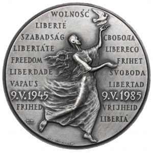 Poľská ľudová republika, medaila k 40. výročiu víťazstva nad Nemeckom - vzácna strieborná