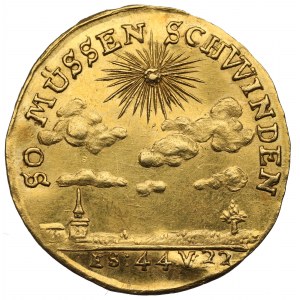 Sasko, August II Silný, dukátová medaila 17. storočie