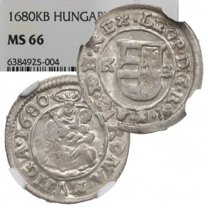 Węgry, Leopold I, Denar 1680 - NGC MS66