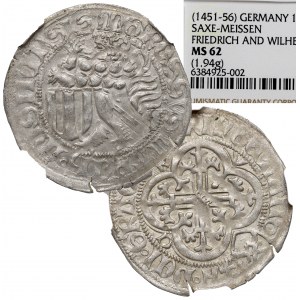 Nemecko, Meissen, Fridrich II, minca bez dátumu - NGC MS62