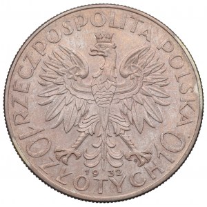 II Republic of Poland, 10 zlotych 1932, Women's Head