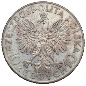 II RP, 10 Zloty 1933 Kopf einer Frau