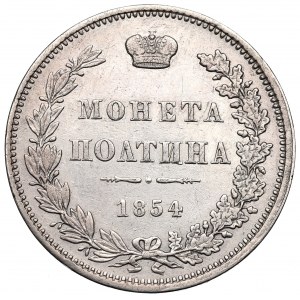 Russische Teilung, Nikolaus I., Poltina 1854 MW Warschau