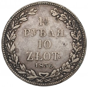 Poland under Russia, Nicholas I, 1-1/2 rouble=10 zloty 1836, Petersburg