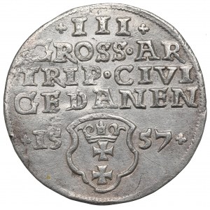Žigmund II August, Trojak 1557, Gdansk - RARE