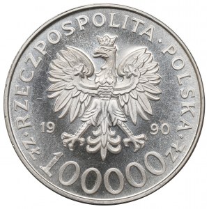 Third Republic, 100,000 zloty 1990 Solidarity Type A