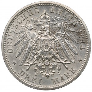 Germany, Preussen, 3 marki 1914