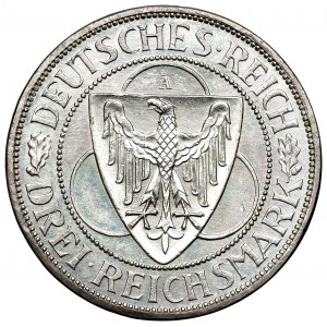 Nemecko, Weimarská republika, 3 marky 1930 A, Berlín - oslobodenie Porýnia
