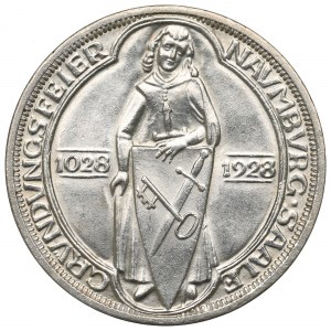 Nemecko, Weimarská republika, 3 známky 1928 Naumburg