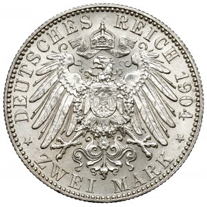 Deutschland, Sachsen, 2 Mark 1904 - Tod des Königs
