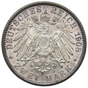 Germany, Preussen, 2 mark 1908