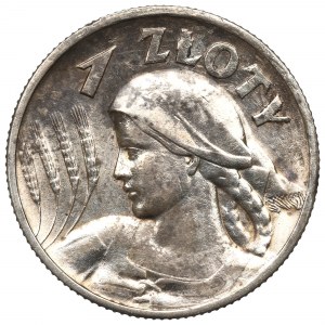 II RP, 1 złoty 1925 (z kropką), Londyn Kobieta i kłosy