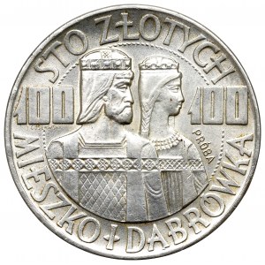 Poľská ľudová republika, 100 zlotých 1966 Mieszko i Dąbrówka Vzorka striebra