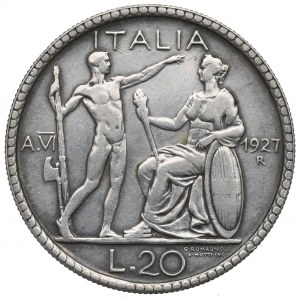 Italien, 20 Lire 1927