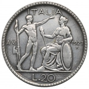 Italy, 20 lira 1927