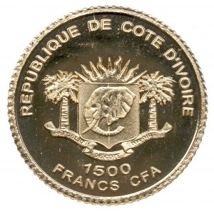 Wybrzeże Kości Słoniowej, 1500 franków 2007 - figura Chrystusa z Rio