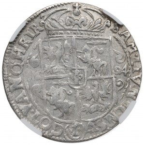Zygmunt III Waza, Ort 1624, Bydgoszcz - ex Pączkowski PRV M NGC AU58