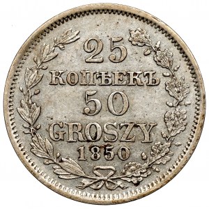 Poland under Russia, Nicholas I, 25 kopecks=50 groschen 1850 MW