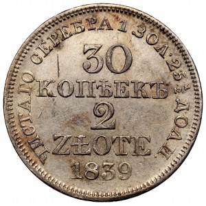 Ruské delenie, Mikuláš I., 30 kopejok = 2 zloté 1839