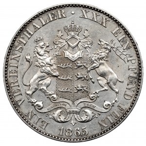 Germany, Wuertemberg, Thaler 1865