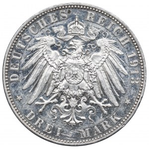 Nemecko, Hamburg, 3 známky 1913 - LUSTROVANÉ