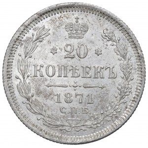 Rusko, Alexander II, 20 kopejok 1871 HI