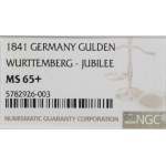 Niemcy, Wirtemberga, 1 gulden 1841 - 25 lat rządów NGC MS65+