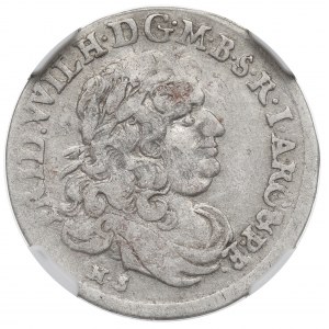 Kniežacie Prusko, Friedrich Wilhelm, šiesty z roku 1680, Königsberg - NGC AU Podrobnosti