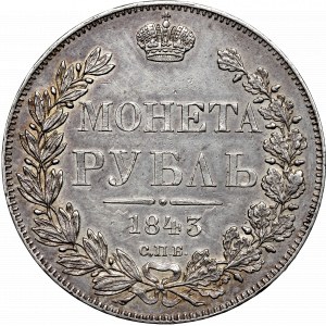 Russland, Nikolaus I., Rubel 1843 АЧ