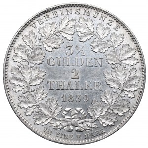 Nemecko, Bavorsko, 3-1/2 guldenov = 2 toliare 1839