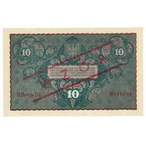 II RP, 10 polnische Mark 1919 II SERIE DE - MODELL