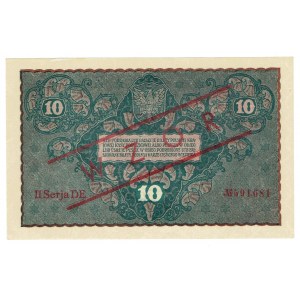 II RP, 10 polských marek 1919 II SÉRIE DE - MODEL