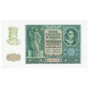 GG, 50 Zloty 1940 B - RARE