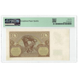 GG, 10 złotych 1940 - rzadsza seria B PMG 66 EPQ