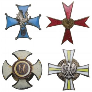 Poľsko, sada miniatúrnych odznakov jazdeckých plukov