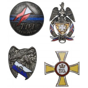 Polska, Zestaw Miniatur Odznak Pułków Kawalerii
