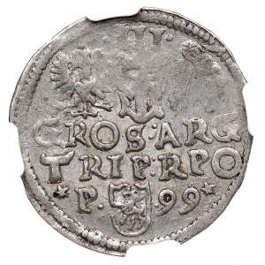 Sigismund III Vasa, Trojak 1599, Poznań - unbeschrieben NGC AU Details